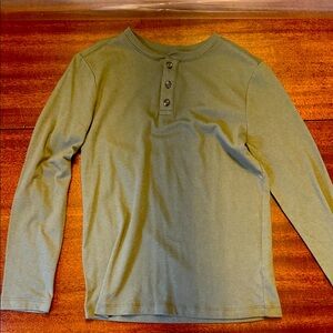 Wonder Nation Olive Long Sleeve Henley Tee